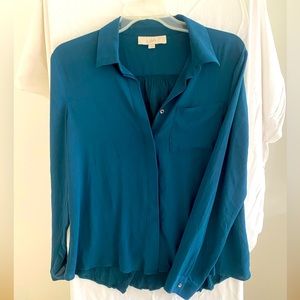 Loft long sleeve shirt. T shirt back. Sizd M. Dark teal.